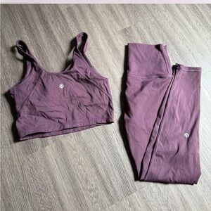Lululemon purple align set, top and leggings